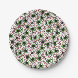 Eerie Eyeballs   Sinister Stare Hypnotizing Eyes Paper Plate