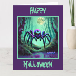 Eerie Giant Purple Spider in a Foreboding Swamp Card
