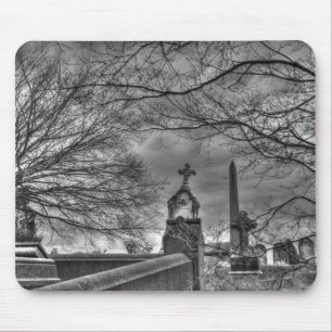 eerie graveyard mouse pad