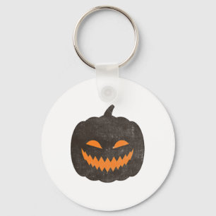 Eerie Halloween Jack-o-lantern Pumpkin  Keychain