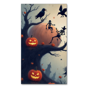 Eerie Halloween Tree Magnetic Business Card