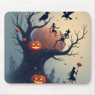 Eerie Halloween Tree Mouse Pad