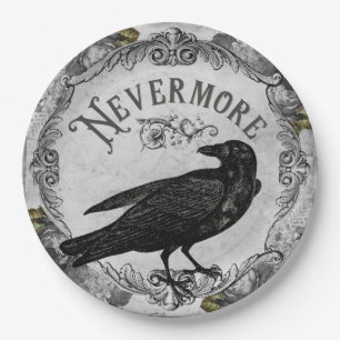 Eerie Raven Halloween Party Horror Paper Plate