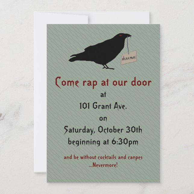 Eerie Raven Halloween Party Invitation (Front)
