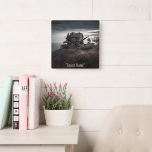 Eerie Seclusion Square Wall Clock