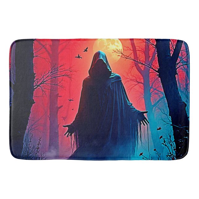 Eerie Shadow in Crimson Woods Design Bath Mat (Front)