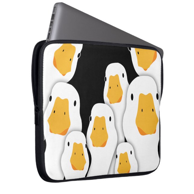 Eerie Surveillance: Geese Monitoring from Space Laptop Sleeve (Front Right)