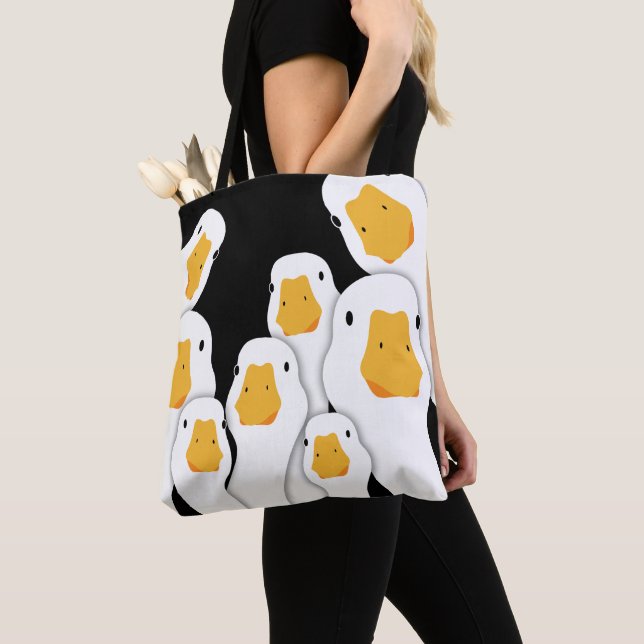 Eerie Surveillance: Geese Monitoring from Space Tote Bag (Close Up)