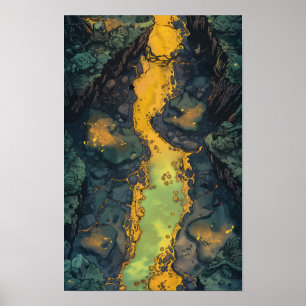 Eerie Top-Down View of Smoke-Filled Sulphur Cave P Poster