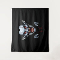 Eerie Vampire Face Tapestry