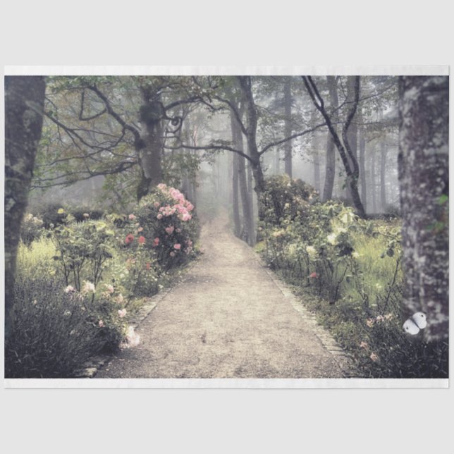 Eerie Victorian Garden Path Decoupage Tissue Paper (Front)