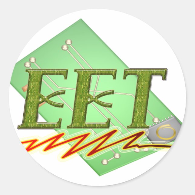 EET - ELECTRICAL ENGINEER TECH CIRCUIT BOARD LOGO CLASSIC ROUND STICKER (Front)