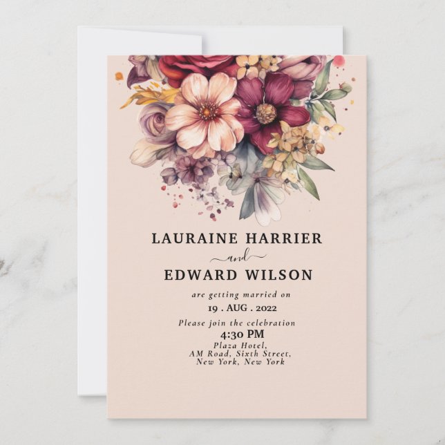 Eeucalyptus vert vert jardin fleuri invitation (Devant)