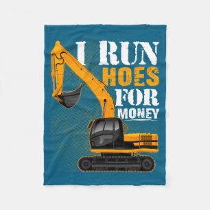 Eever I Run Cute Ss Cute Sss For Money Funny Excav Fleece Blanket