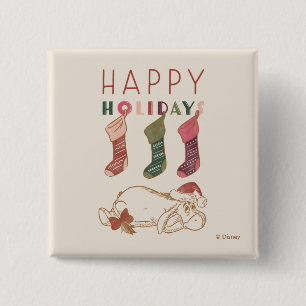 Eeyore   Happy Holidays 2 Inch Square Button