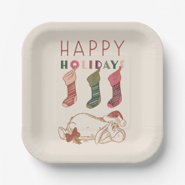 Eeyore | Happy Holidays Paper Plate (Front)