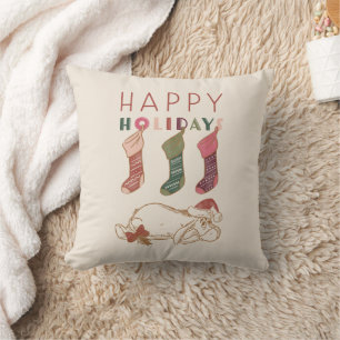 Eeyore   Happy Holidays Throw Pillow