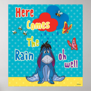 Eeyore   Here Comes the Rain Poster