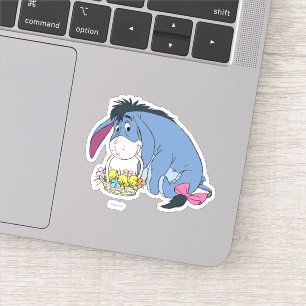 Eeyore Holding Easter Basket Full of Baby Chicks