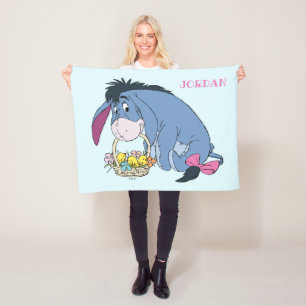Eeyore Holding Easter Basket Full of Baby Chicks Fleece Blanket