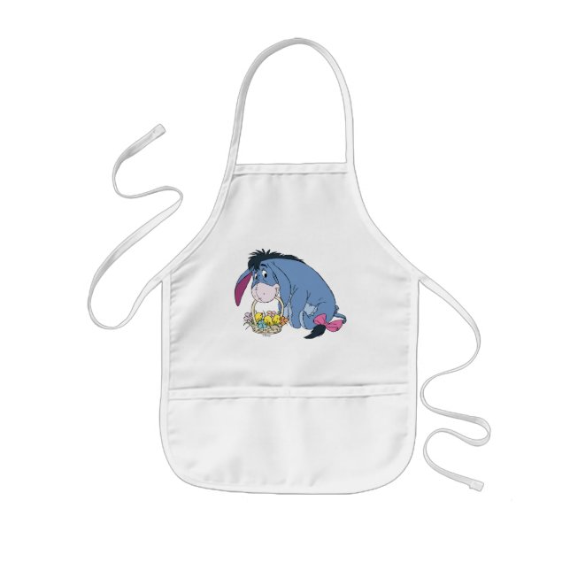 Eeyore Holding Easter Basket Full of Baby Chicks Kids Apron (Front)