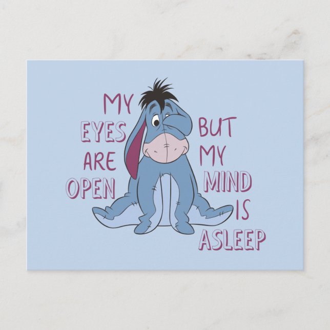 Eeyore | My Mind is Asleep Quote Postcard (Front)