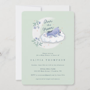 Eeyore   Over the Moon - Mint Green Baby Shower Invitation