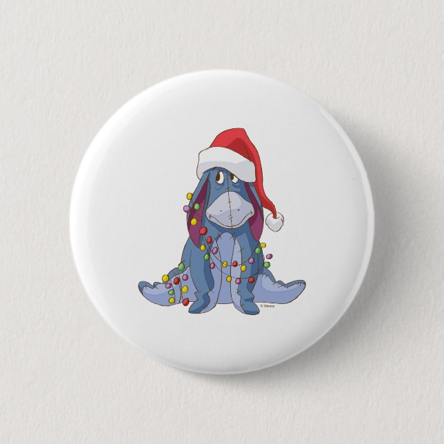 Eeyore Santa Claus  2 Inch Round Button (Front)