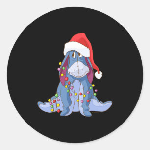 Eeyore Santa Claus Classic Round Sticker