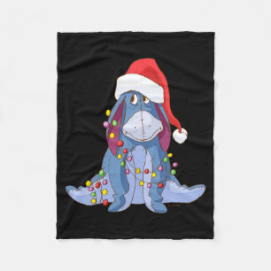 Eeyore Santa Claus  Fleece Blanket