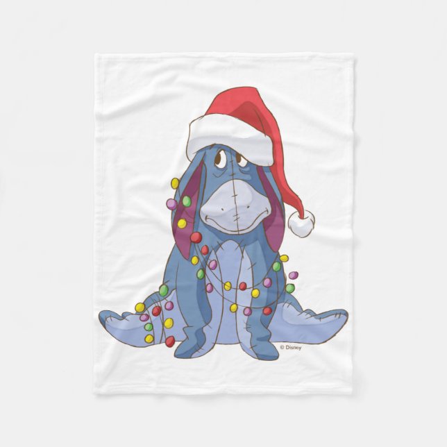 Eeyore Santa Claus  Fleece Blanket (Front)