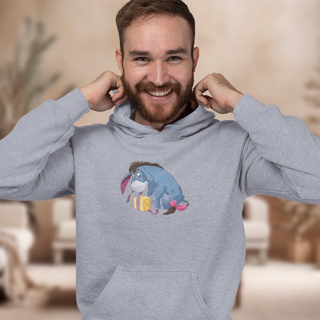 Eeyore Wrapping Gift Hoodie (Person wearing hoodie)
