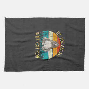 Eff You See Kay Why Oh You - Funny Vintage Sloth L Kitchen Towel