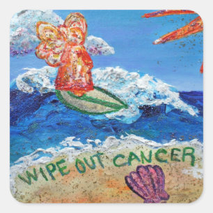 Effacer le cancer Ange Art autocollants
