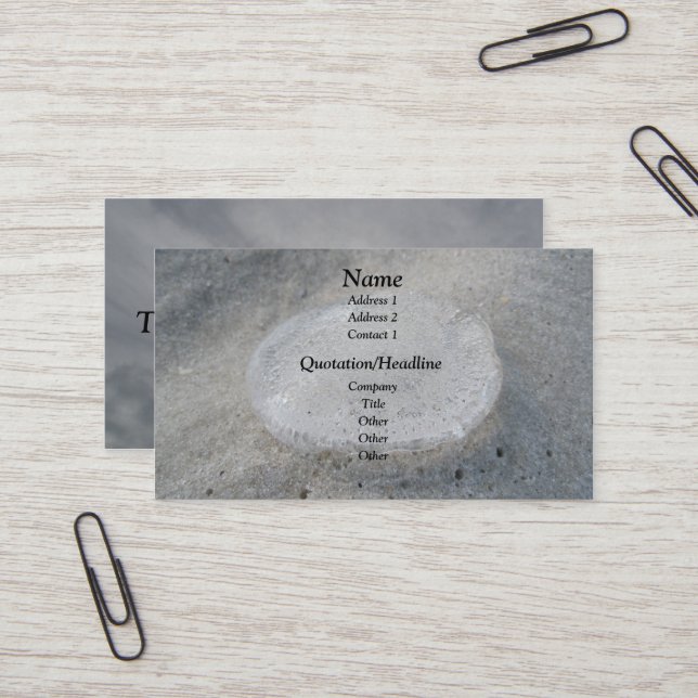 Effacer le Carte de visite de méduse (Devant/Arrière en situation)