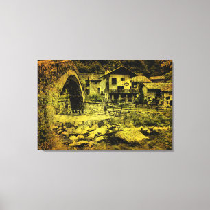 EFFECT GRUNGE on donkey back on Canvas Print