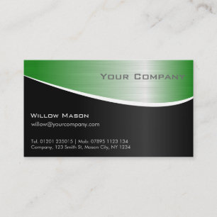 Effet acier vert, Carte de visite professionnel