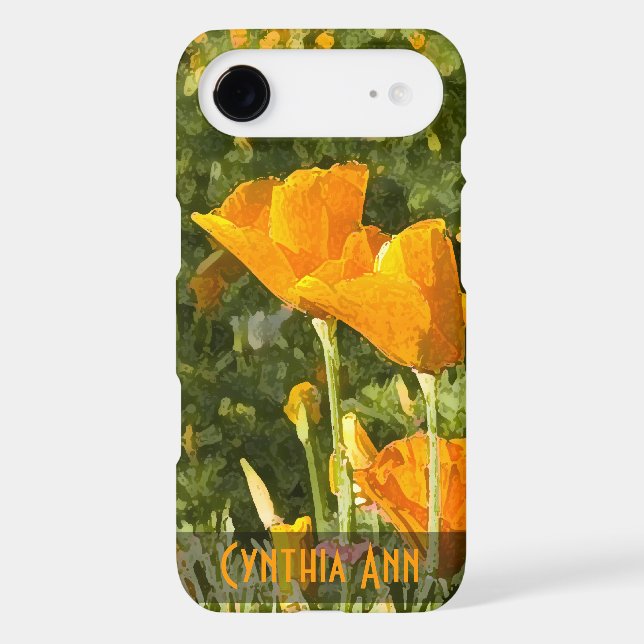 Effet aquarelle California Poppy Photo personnalis (Verso)