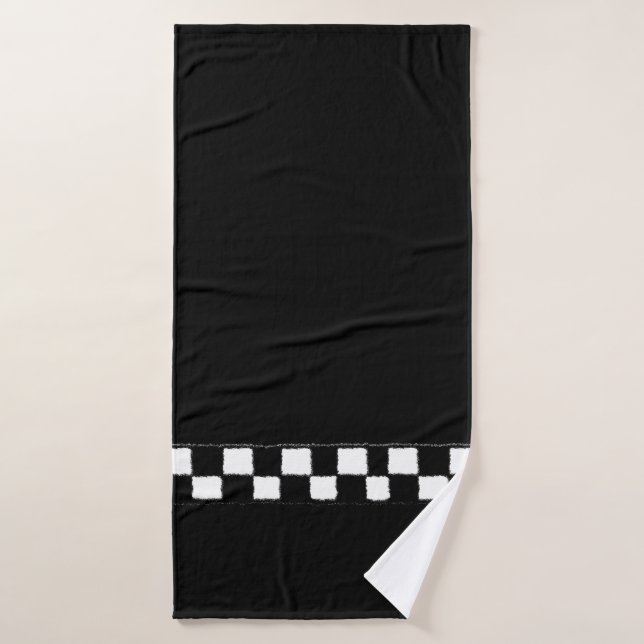 Effet Checkered noir et blanc d'éclaboussure (Serviette de bain)