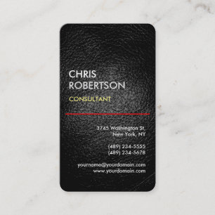 Effet cuir gris rouge Carte de visite attrayant