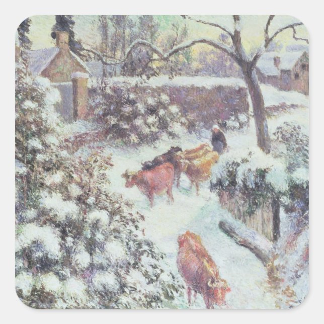 Effet de Neige a Montfoucault, 1882 Square Sticker (Front)