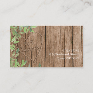 effet en bois nom sculpté carte de visite