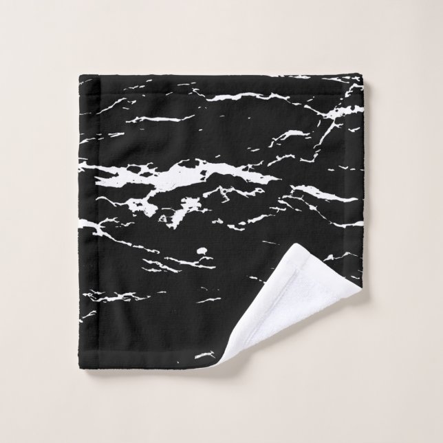 Effet marbré noir et blanc (Gant de toilette)