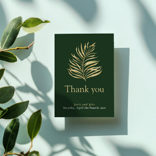 Effet or feuille de palme, photo mariage merci