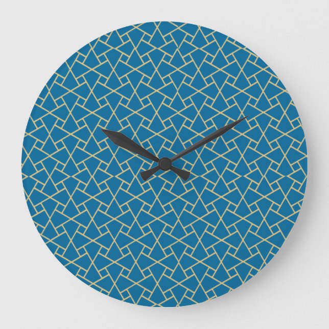 Effet or, Motif islamique bleu Horloge murale (Recto)