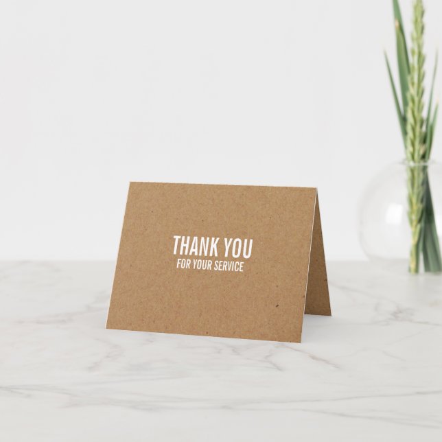 Effet papier Kraft, Carte de remerciements employé (Devant)