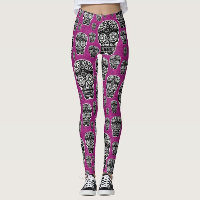 Effet Parties scintillant Pink Sugar Skull Legging (Devant)