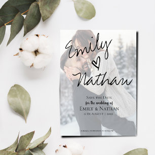 Effet Vélin Faux Photo Mariage Carte "Save the Dat