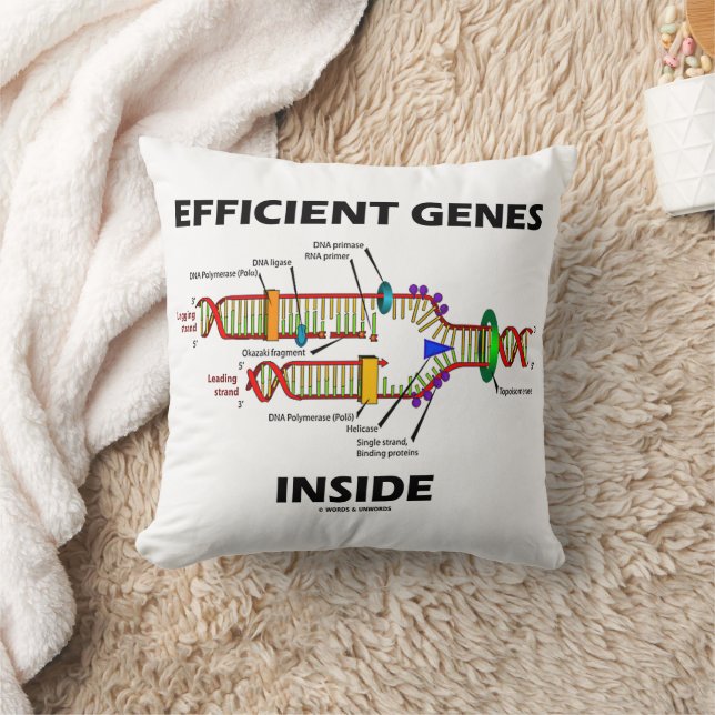 Efficient Genes Inside DNA Replication Humour Throw Pillow (Blanket)