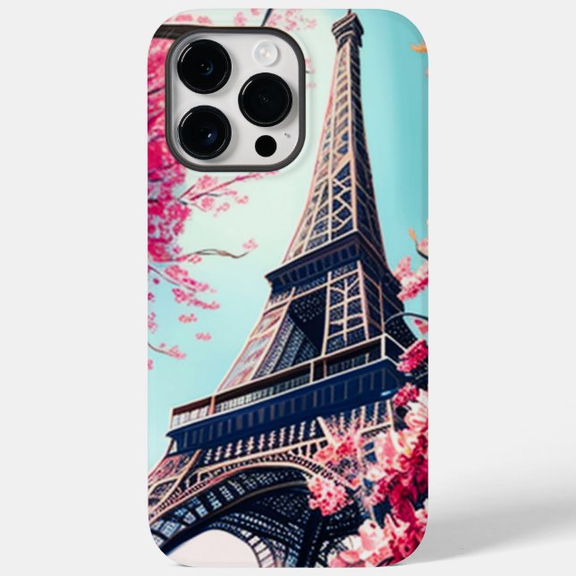 Effiel Tower in Spring Case-Mate iPhone Case (Back)